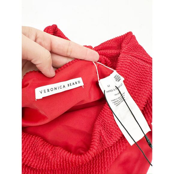 Veronica Beard Azoia Vintage Red Tie Front High Waisted Bikini Bottoms Sz M NWT - Picture 4 of 5